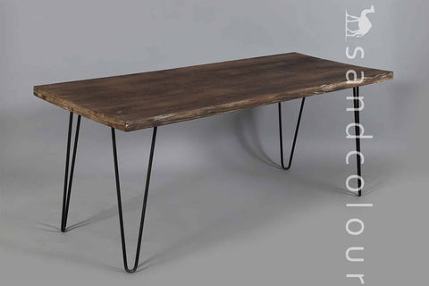 Rusty Brown Wooden Table - 6 Seater