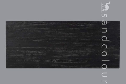 Rusty Black Wooden Table - 6 Seater