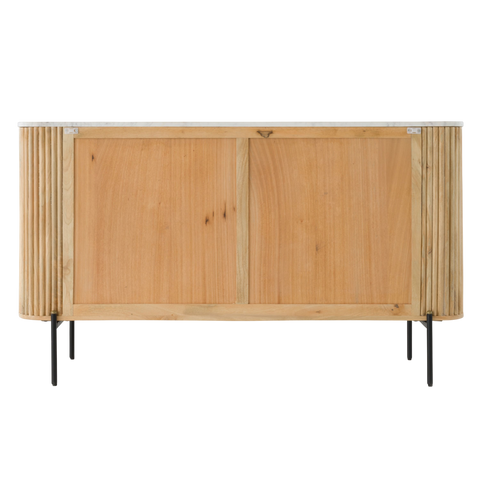 Reed Dresser – White Marble Top & Solid Mango Wood