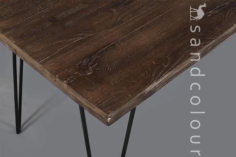 Rusty Brown Wooden Table - 6 Seater