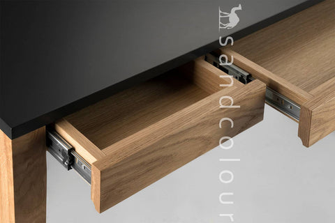 Lyra Oak Wooden Desk - MDF enameled
