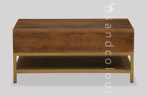 Cambrey Coffee Table Brown Finish With Lift Top