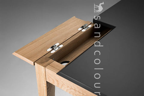 Lyra Oak Wooden Desk - MDF enameled