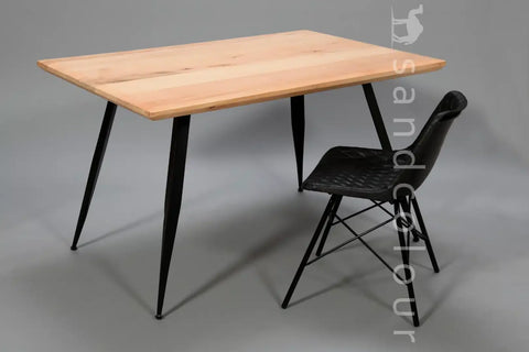 Helen Natural Table -Black Legs -lifestyle