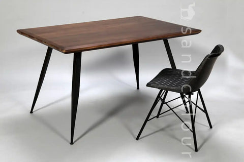 Helen Walnut Table - Black -lifestyle