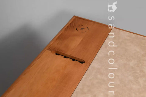 Joey Beech Wood Desk – White Leatherite