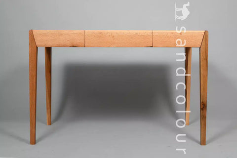 Joey Oak Wood Desk – Brown Leatherite