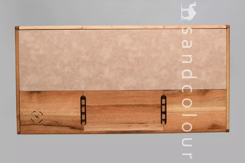 Joey Oak Wood Desk – White Leatherite