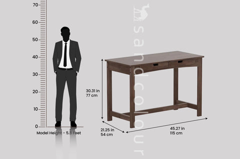 Malini  Solid Wood Study Table ( Irish Walnut )